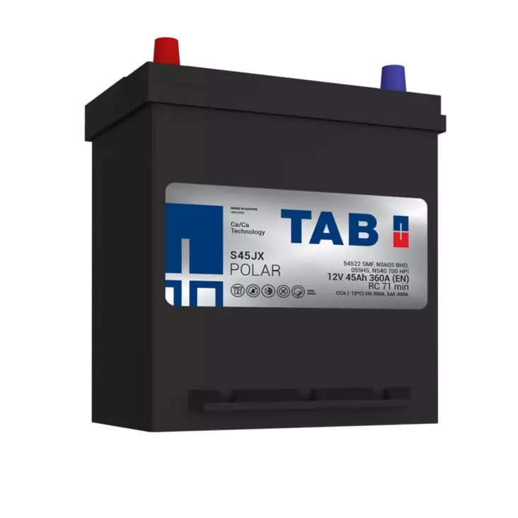 TAB käynnistysakku Polar S S45JX 12V 45Ah 360A(EN - Tab käynnistysakut - 3838807030329 - 2